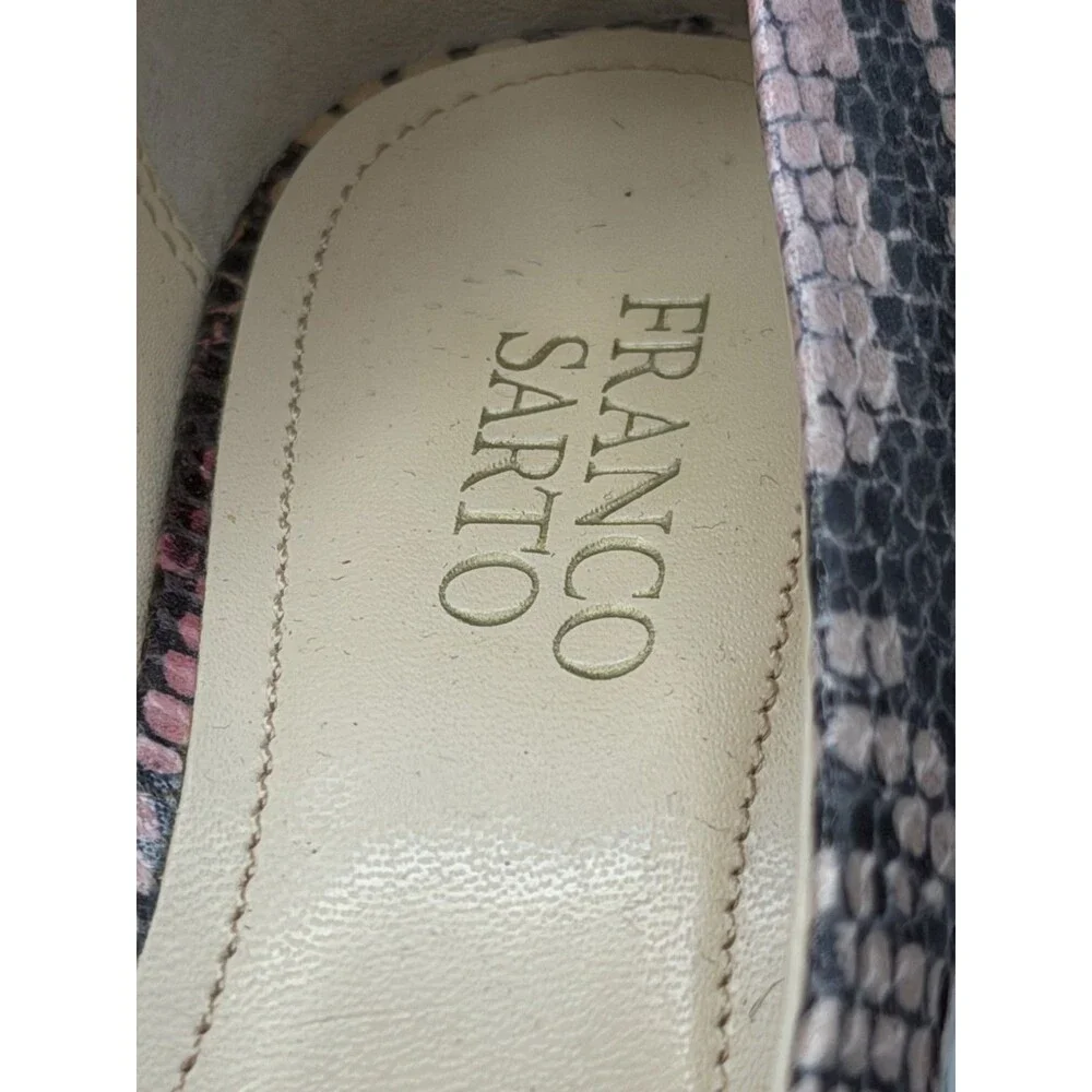 👠 Franco Sarto Snake Print Pointed Toe Elegant Heels Size 7.5M 🐍